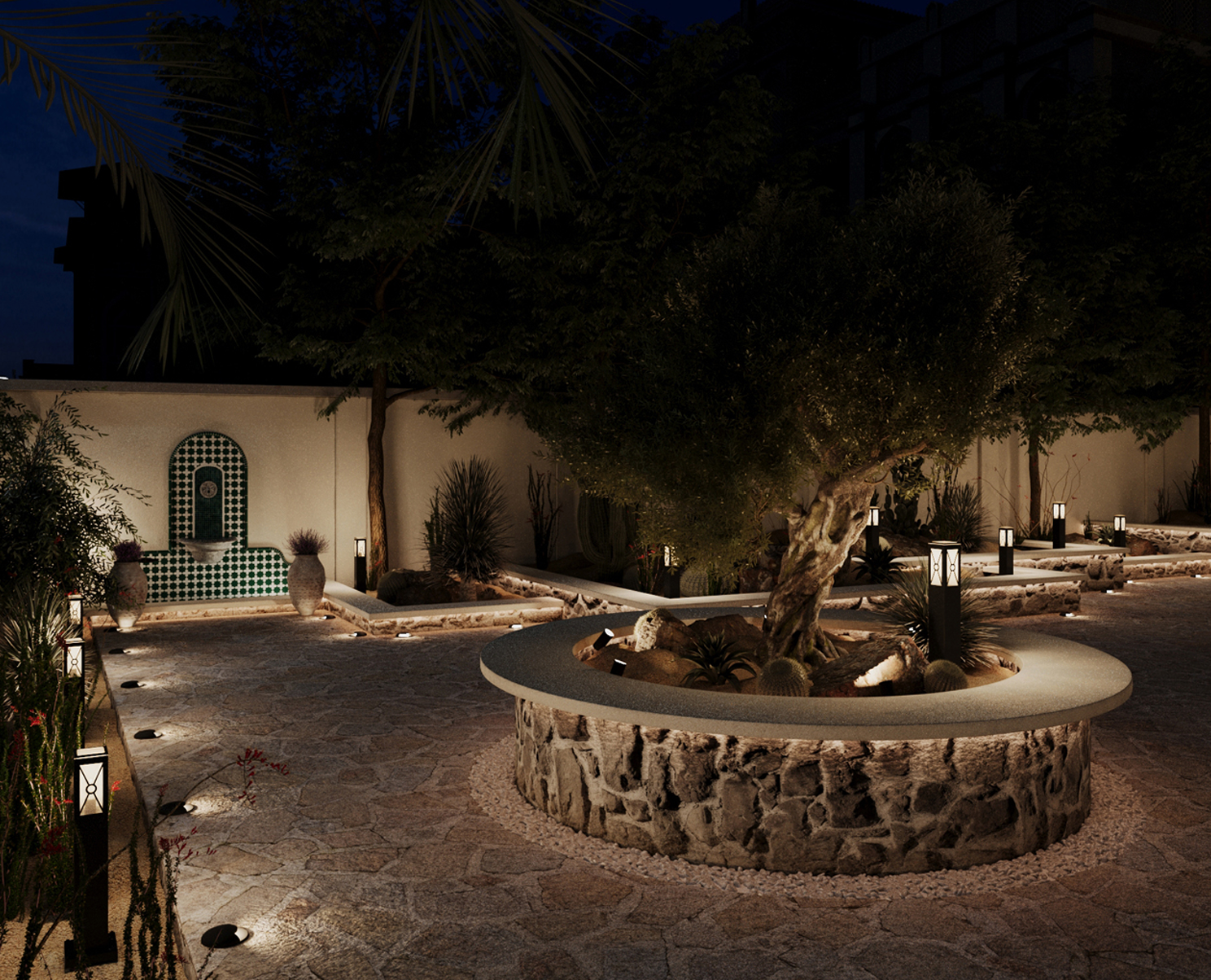 Exterior Design landscape project Dubai U.A.E landscape project - Sports City