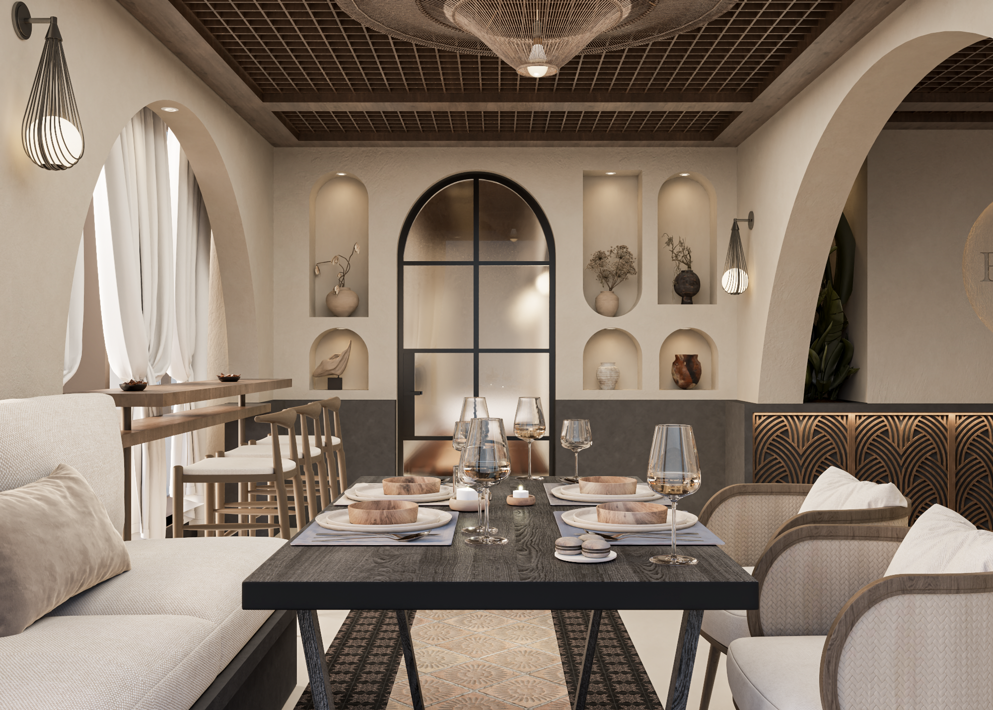 Interior Design Commercial Space Restaurant Bar Harooni Design Architecture in Dubai UAE