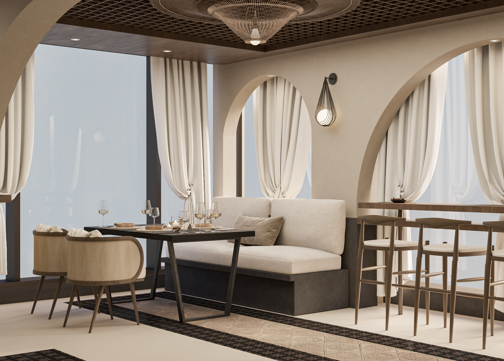 Interior Design Commercial Space Restaurant Bar Harooni Design Architecture in Dubai UAE