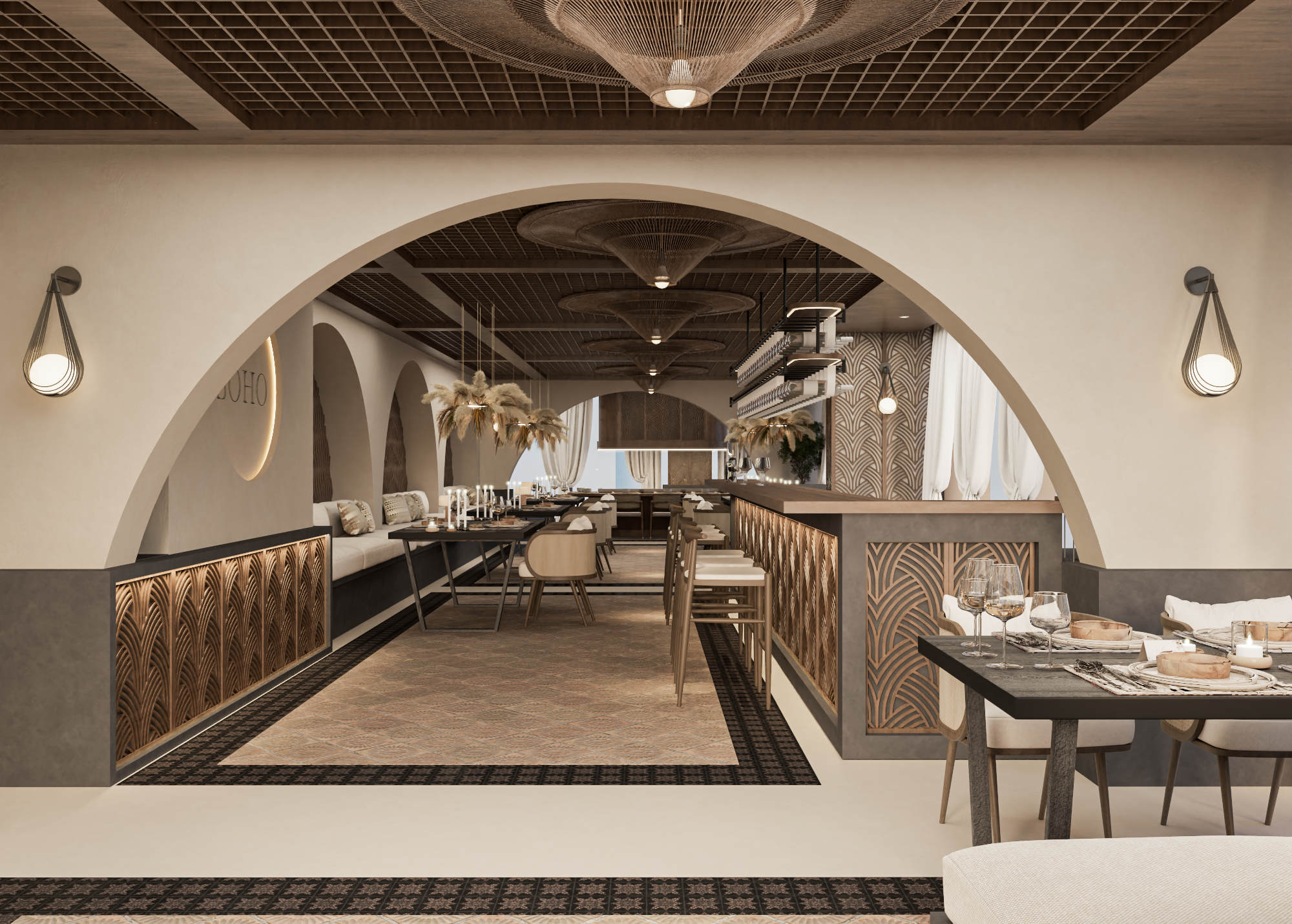Interior Design Commercial Space Restaurant Bar Harooni Design Architecture in Dubai UAE