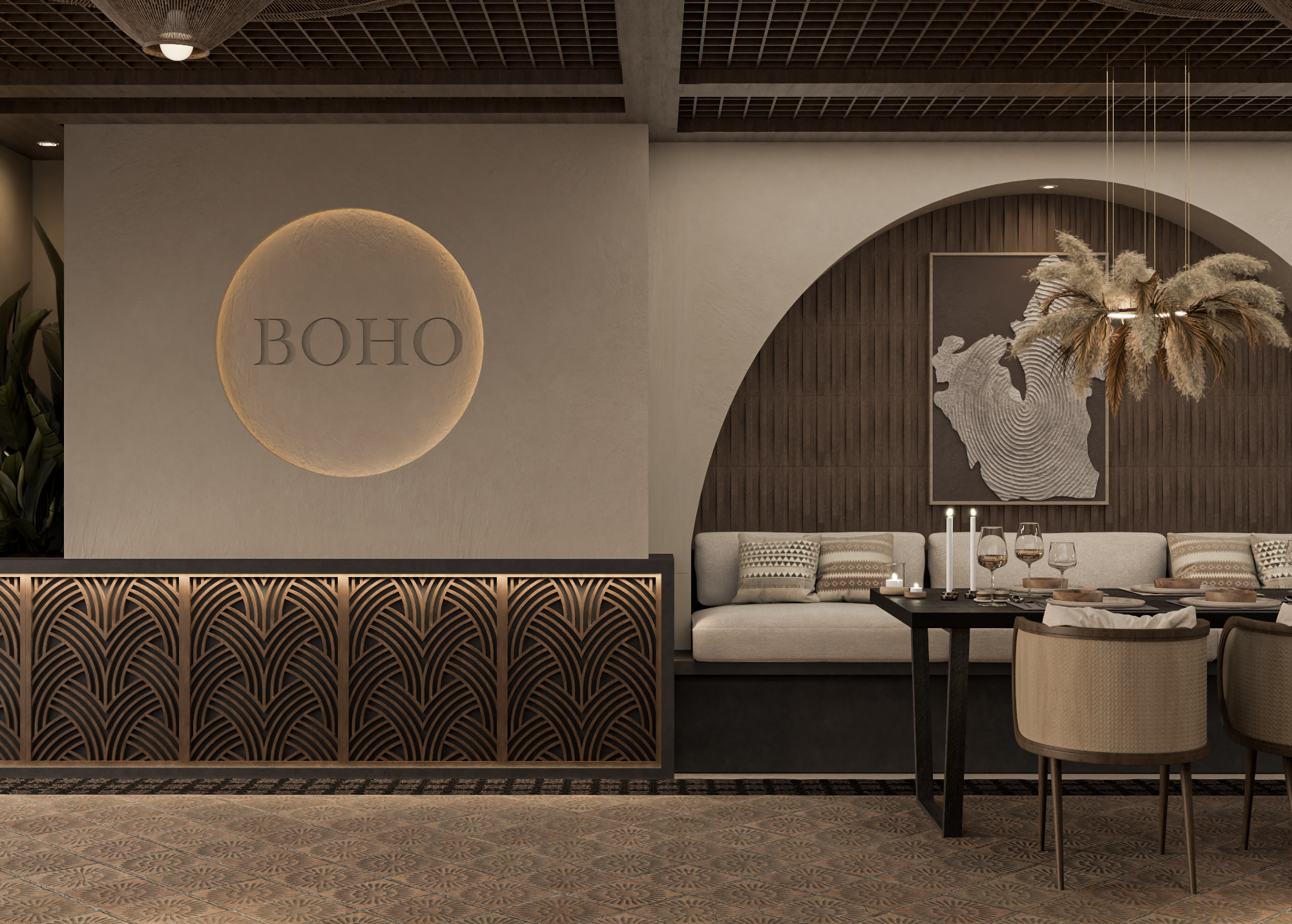 Interior Design Commercial Space Restaurant Bar Harooni Design Architecture in Dubai UAE