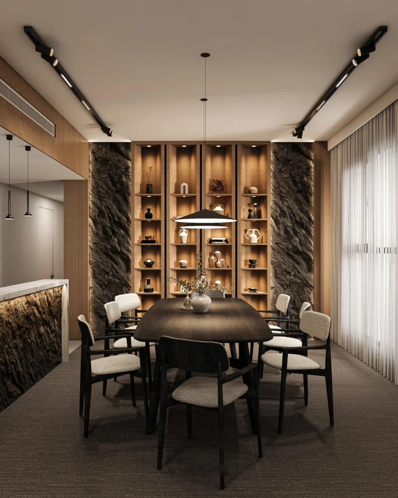 Living Area Living Space furnish and fit out harooni design Dubai. UAE