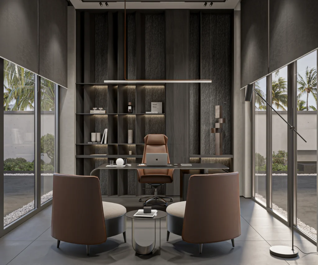 interior design exterior design full build harooni design uae Dubai architecture in Dubai study room