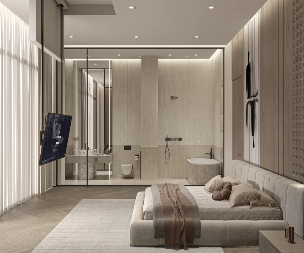 interior design exterior design full build harooni design uae Dubai architecture in Dubai bedroom