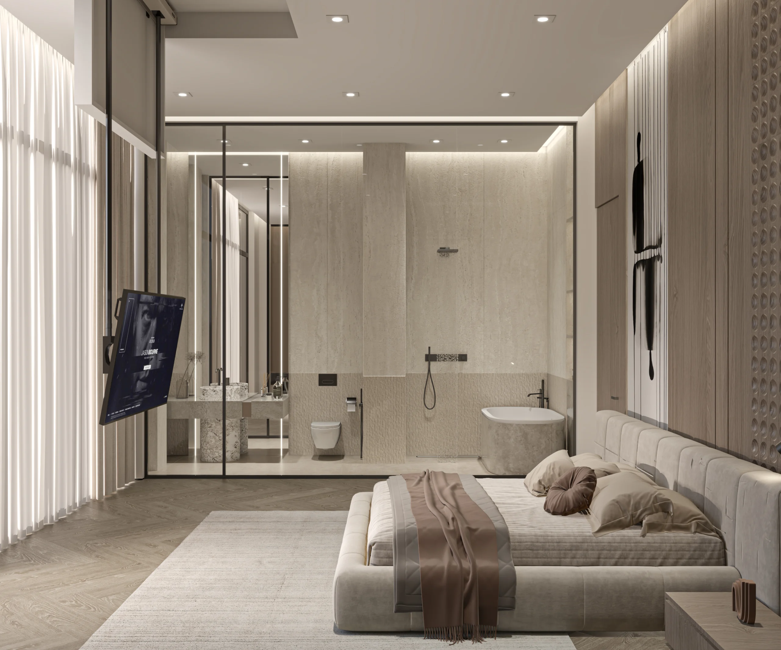 interior design exterior design full build harooni design uae Dubai architecture in Dubai bedroom