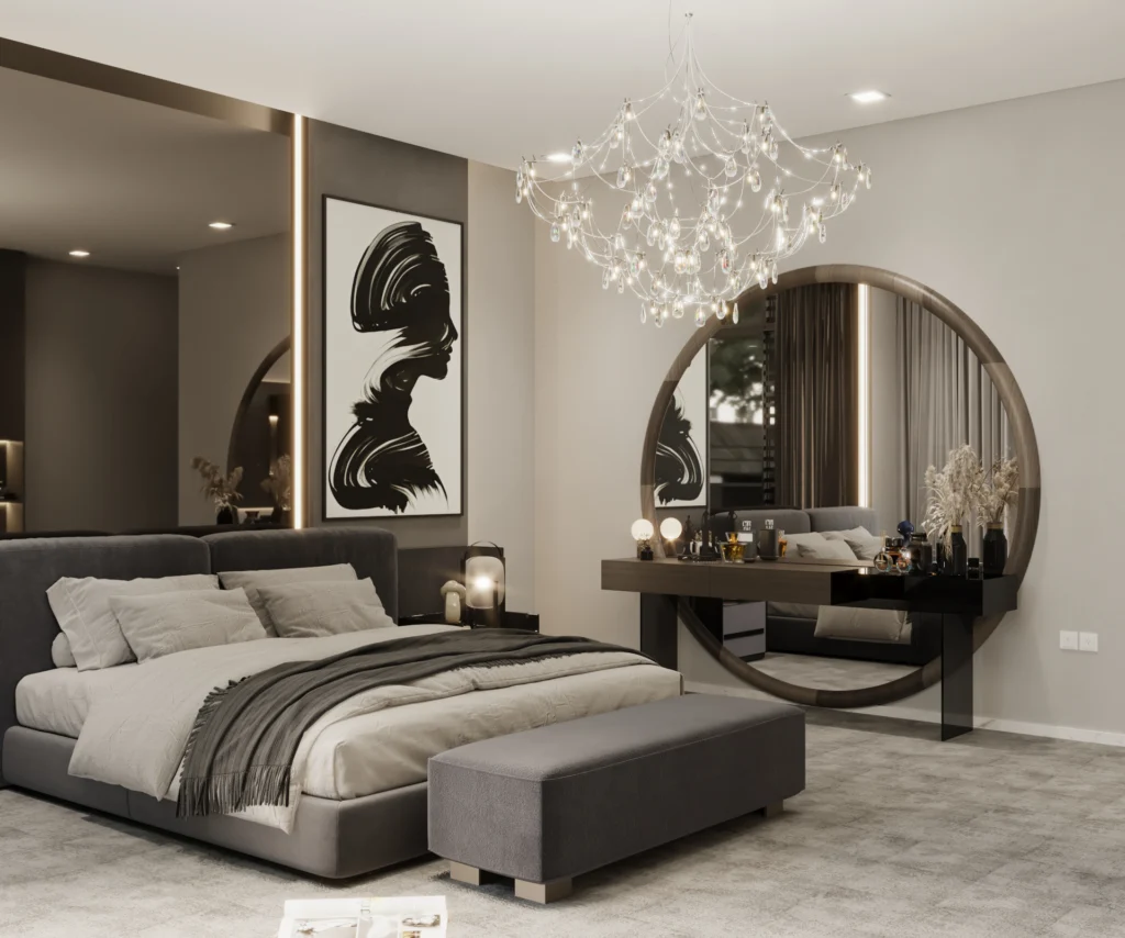 MBR Bedroom Master Bedroom interior design complete build harooni design UAE - Dubai