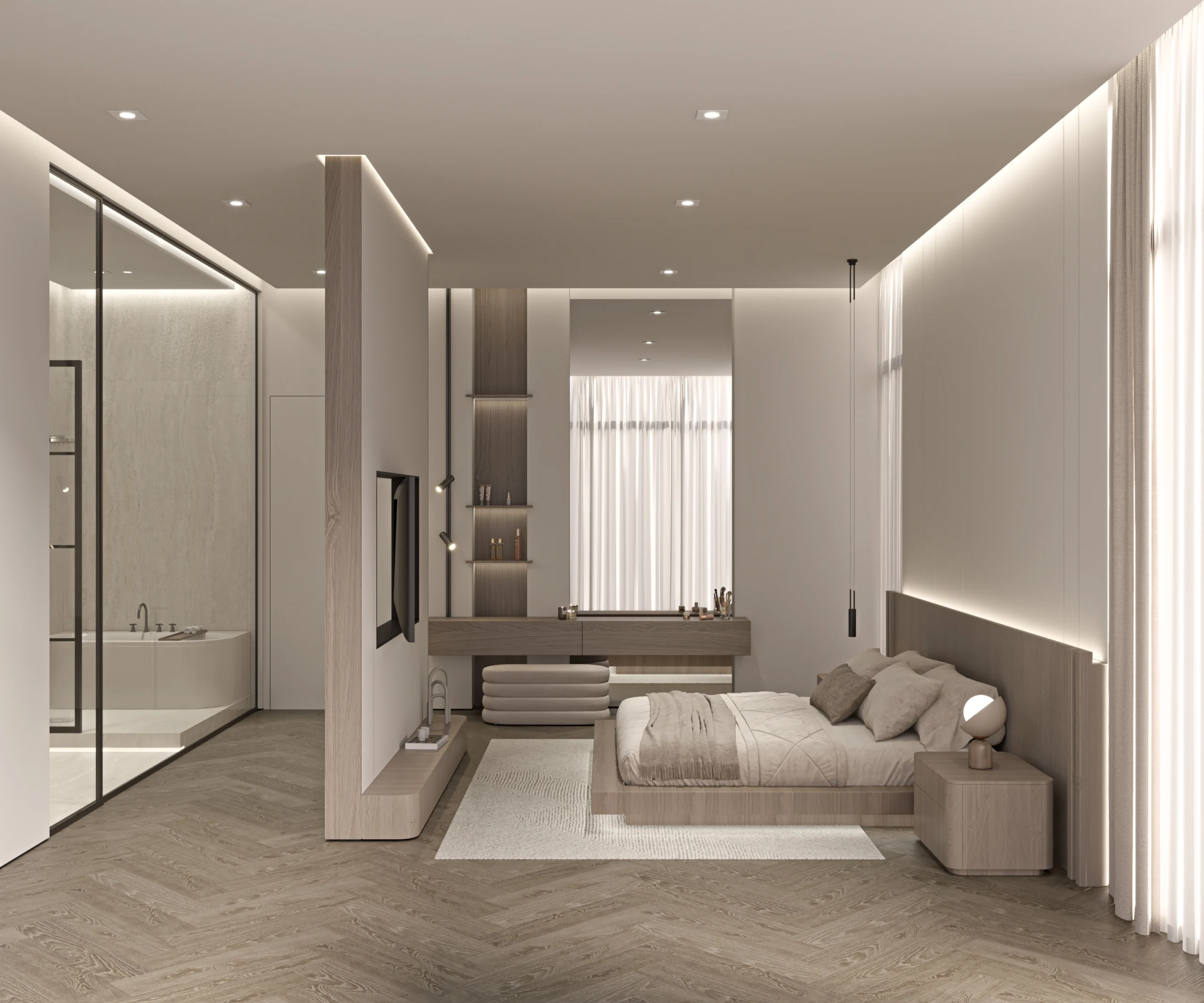 The Seam Kitchen Space Bedroom Living Space Luxury Kitchen interior design complete build harooni design UAE - Dubai