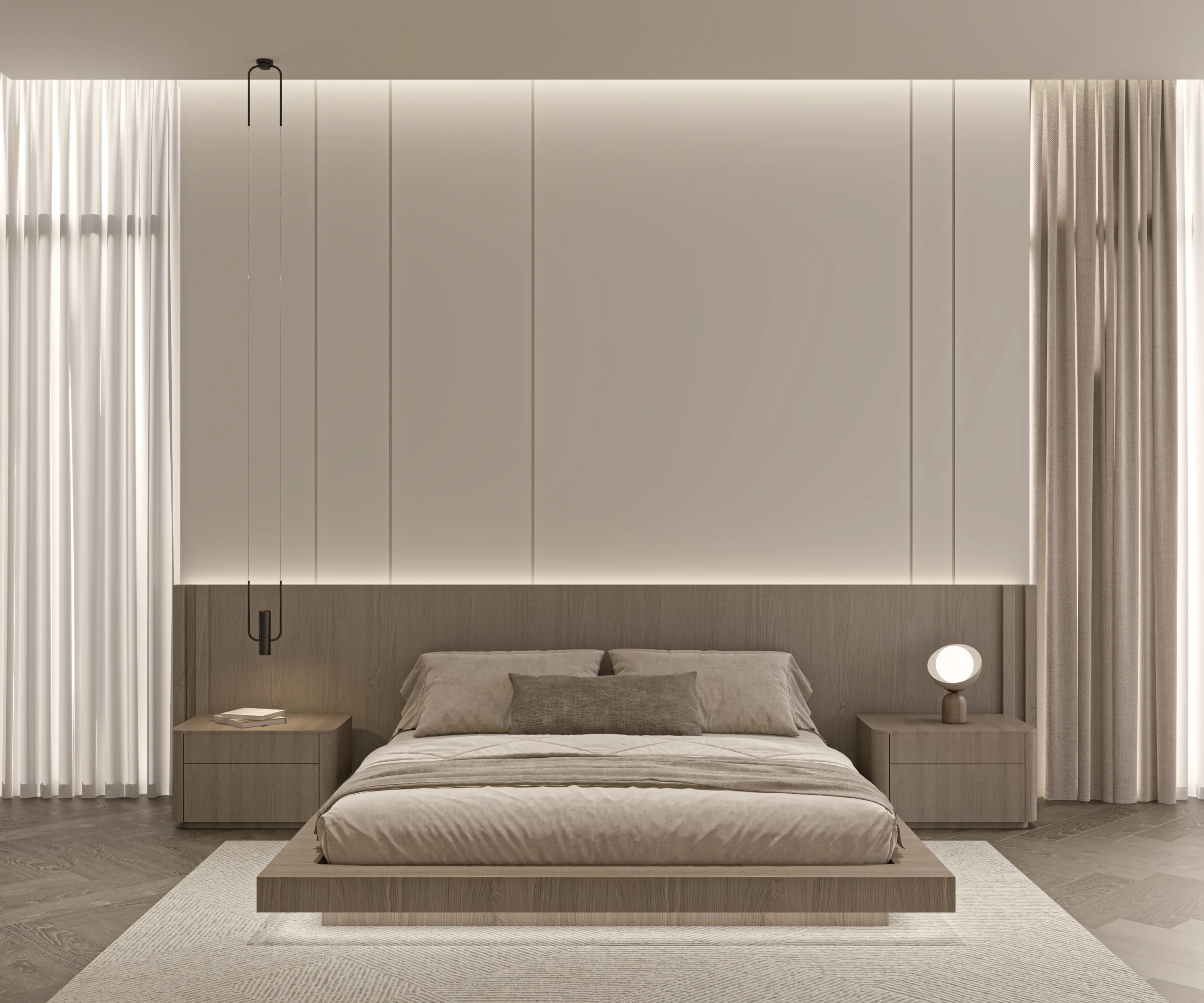 The Seam Space Bedroom Living Space Luxury Kitchen interior design complete build harooni design UAE - Dubai