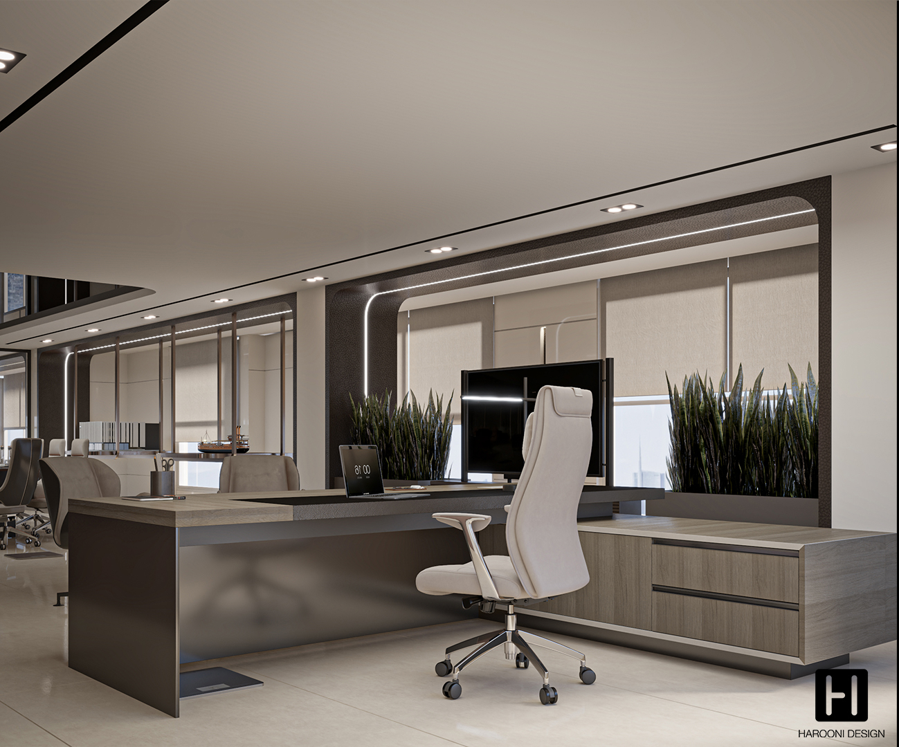 Interior Design Commercial Space Office Harooni Design Architecture in Dubai UAE