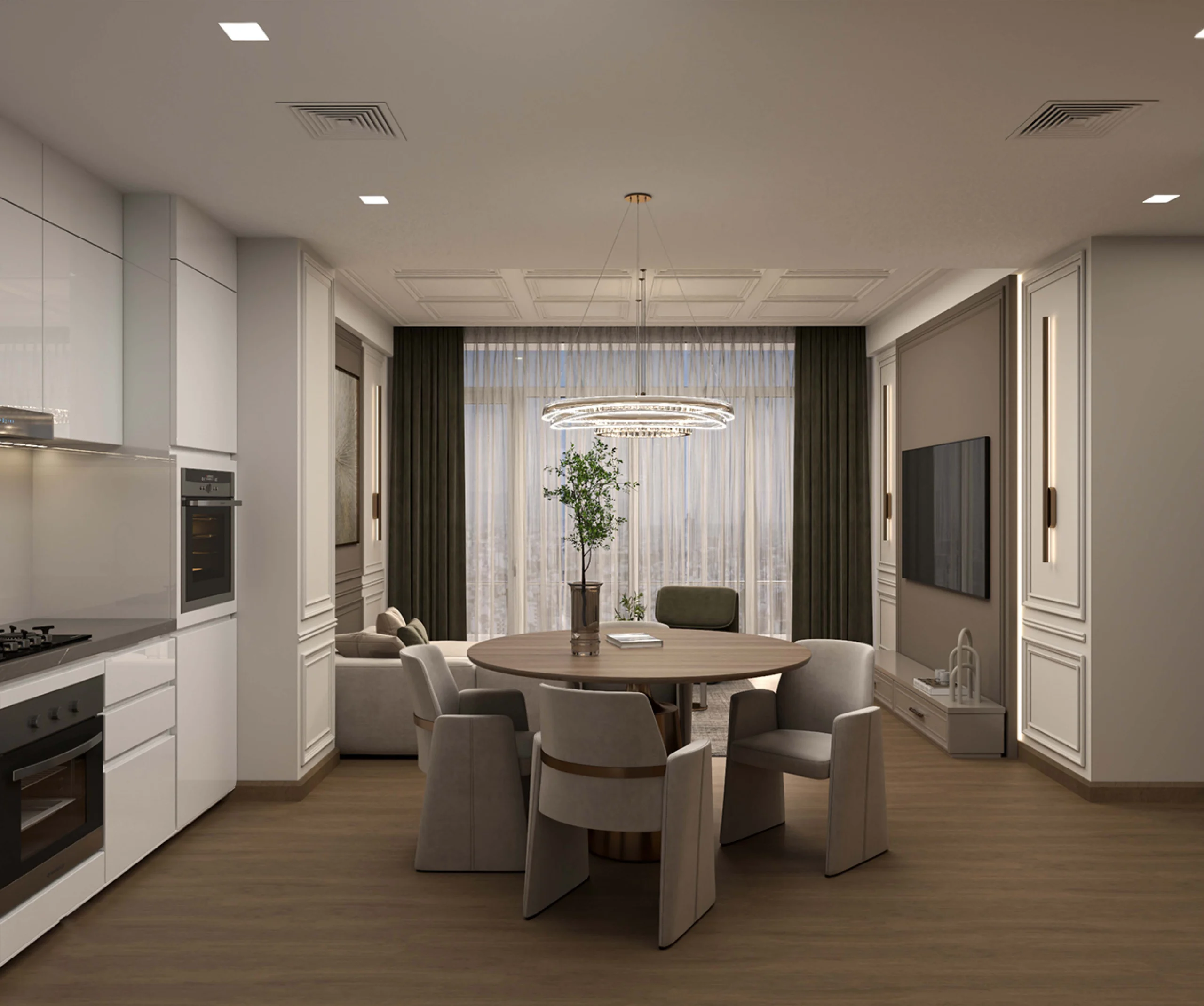 Interior Design Kitchen Space Living Space Harooni Design Architecture in Dubai UAE