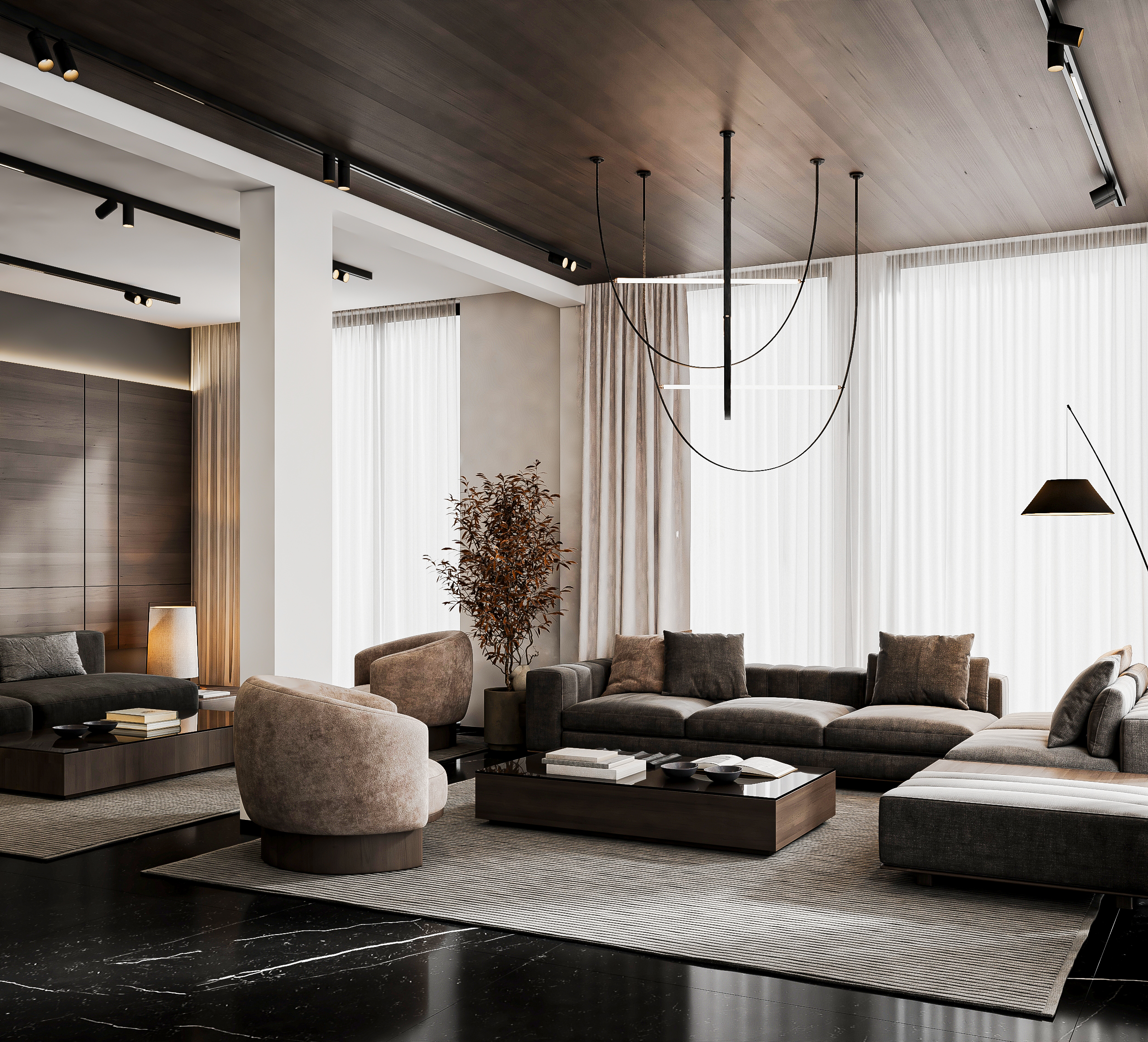 MBR Living Spcae Luxury Lounge interior design complete build harooni design UAE - Dubai