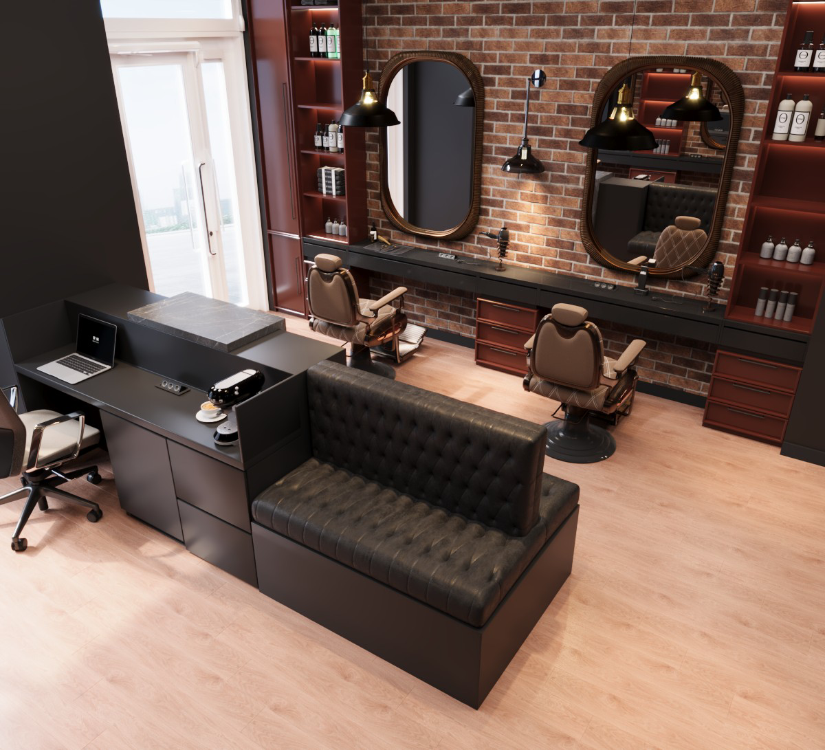 Interior Design Commercial Space Barber Shop Dubai UAE 2026