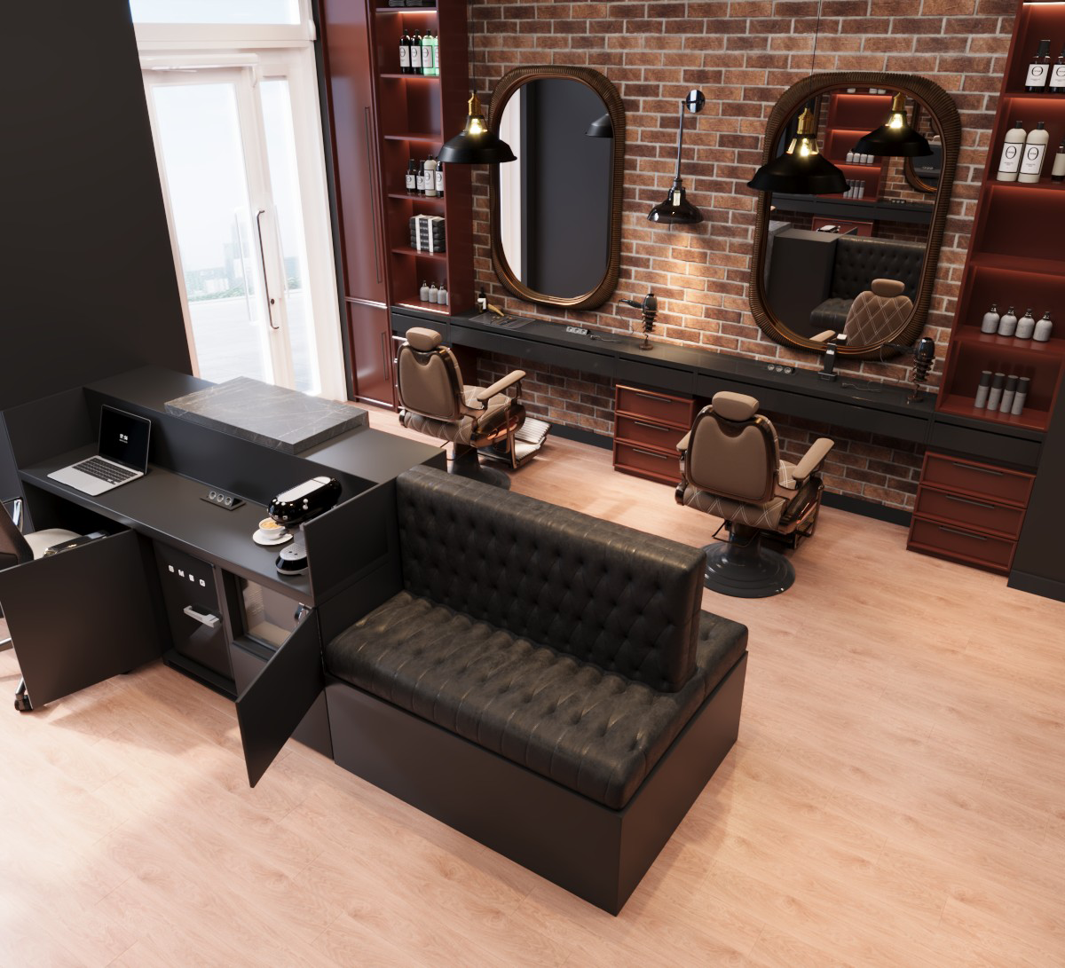Interior Design Commercial Space Barber Shop Dubai UAE 2026